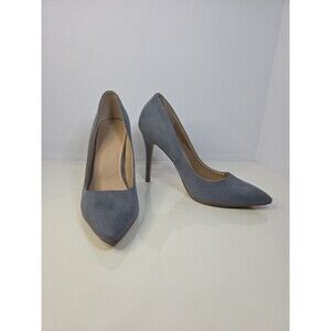 Charles By Charles David Grey Blue Suede Like Pumps Point Toe High Heel Sz 8.5 M